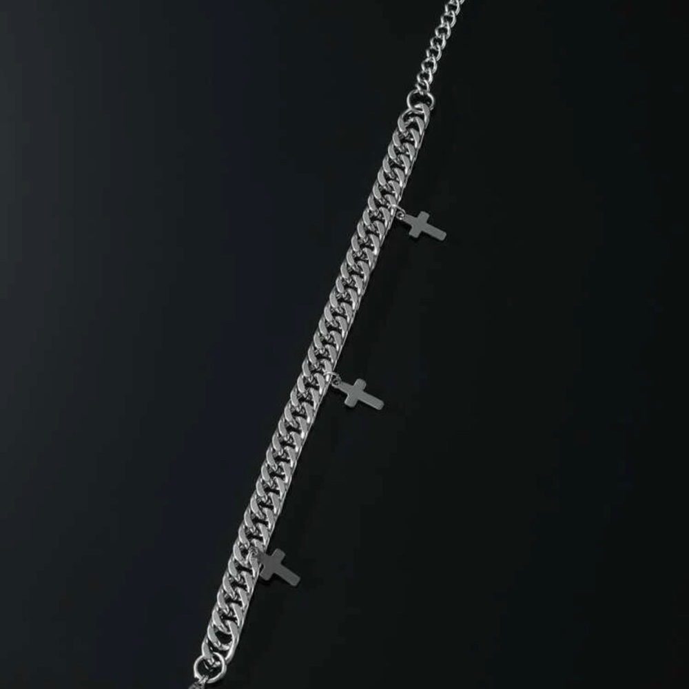 Men Cross Charm Bracelet - Picture 3 of 4